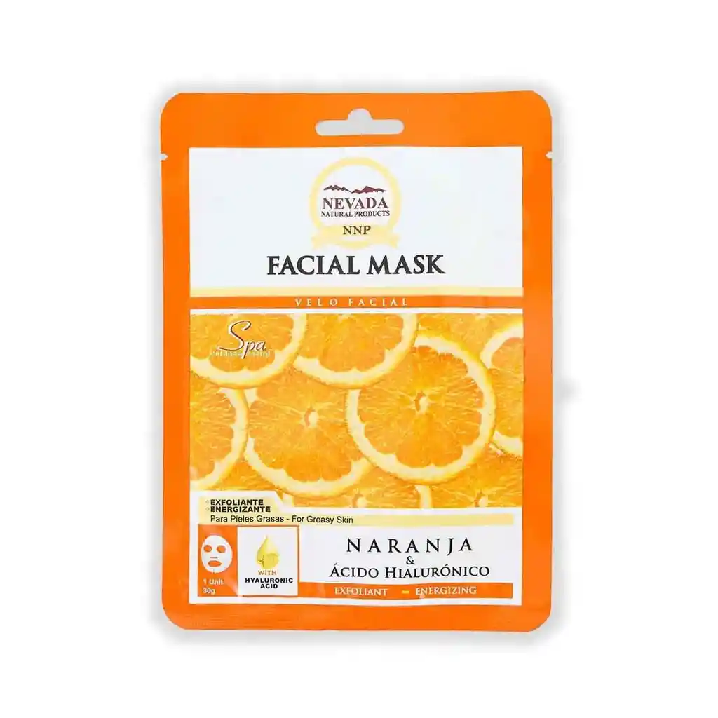 Nevada Velo Facial De Naranja Y Ácido Hialurónico Caja 10 Unidades X 30 G