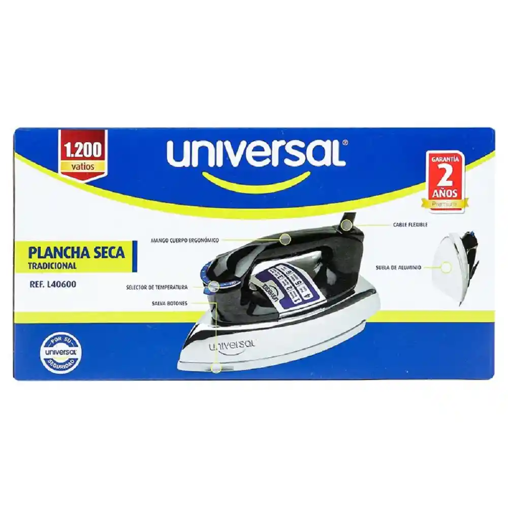 Universal Plancha De Ropaseca 406 Negro 1200 Watts