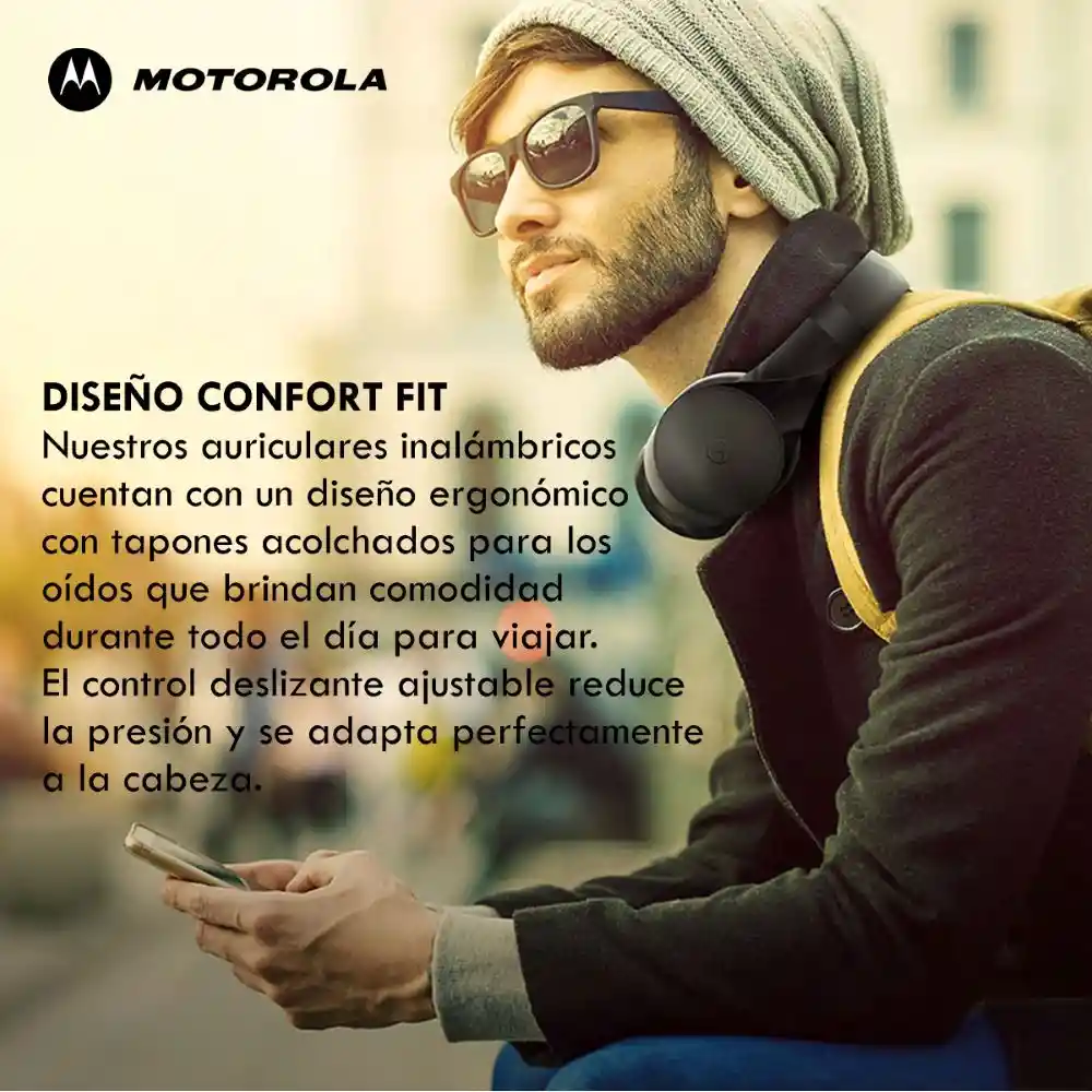 Motorola Audífonos Diadema Bluetooth V5.0/Plug 3.5Mm. Xt500+