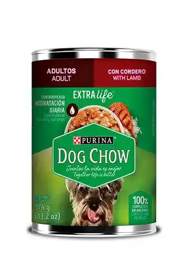 Dog Chow Lata Adultos De Cordero X 374 Gr