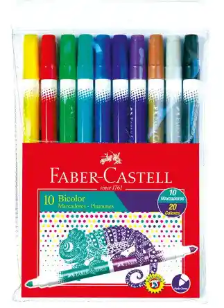  Marcador Bicolor X10  Faber Castell  