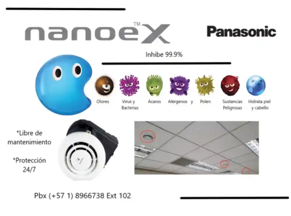 Panasonic Purificador De Aire ® Para Techo Con Tecnología Nanoe™ X