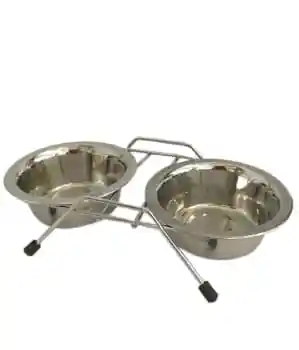 Comedero Doble Metalico Pequeño