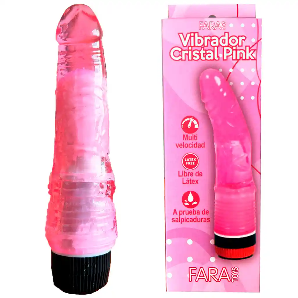 Vibrador 18cm Consolador Dildo Pink Transparente Cristal