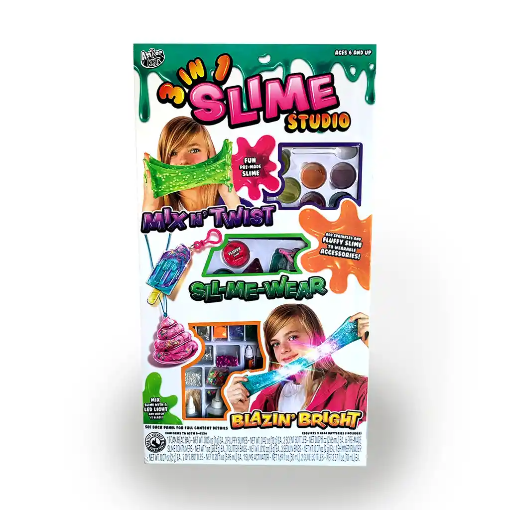 Kit Slime 3 En 1 Gigante Studio Laboratorio