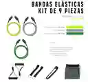 Kit De 3 Bandas Ejercicio Elásticas De Resistencia 9 Piezas - Entrena En Casa