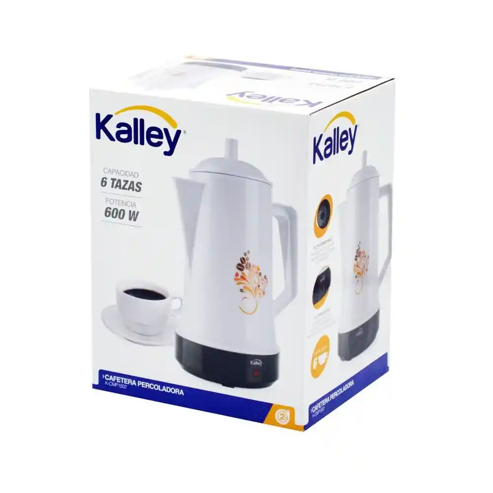 Kalley Cafetera 1.5 Lt 6 Tazas K-Cmp1502 Blanco