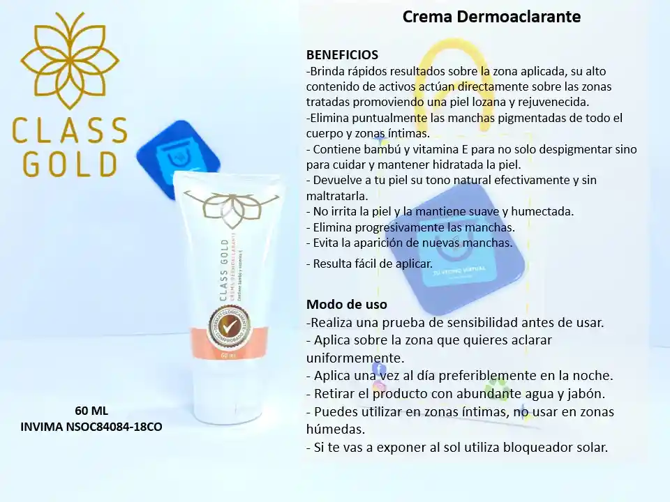 CLASS GOLD Crema Dermoaclarante Con Vitamina E Y Bambu