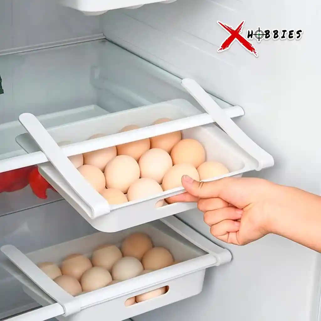 Organizador Expandible Canasta Para Huevos En La Nevera Blanco