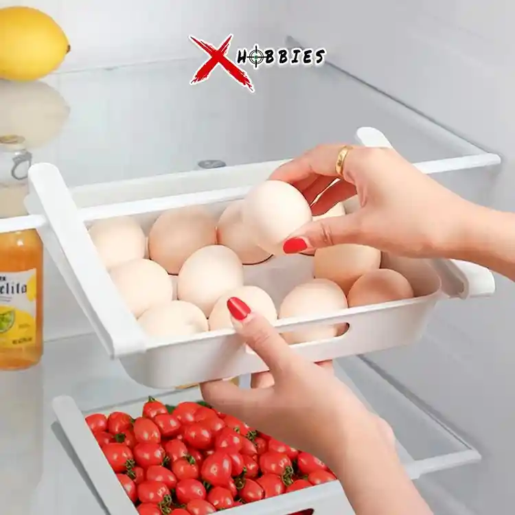 Organizador Expandible Canasta Para Huevos En La Nevera Blanco