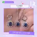 Juego Joyeria De Plata 925, Aretes Con Cadena Y Dije (jcd231)