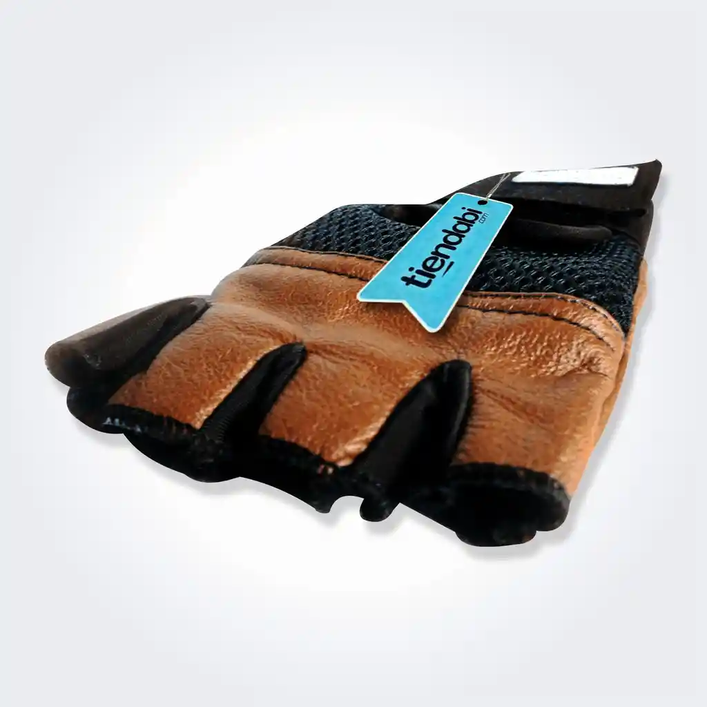 Guantes En Cuero Para Pesas Gimnasio Deporte Con Muñequera Cafes