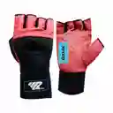 Guantes En Cuero Para Pesas Gimnasio Deporte Con Muñequera Salmon