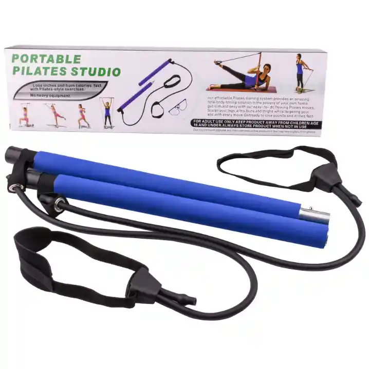 Kit Barra Pilates Portátil Con Bandas Elásticas Fitness Yoga