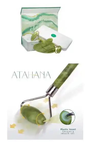 Atahana - Juego De Rodillos De Jade Y Gua Sha Con Estuche Para Nevera