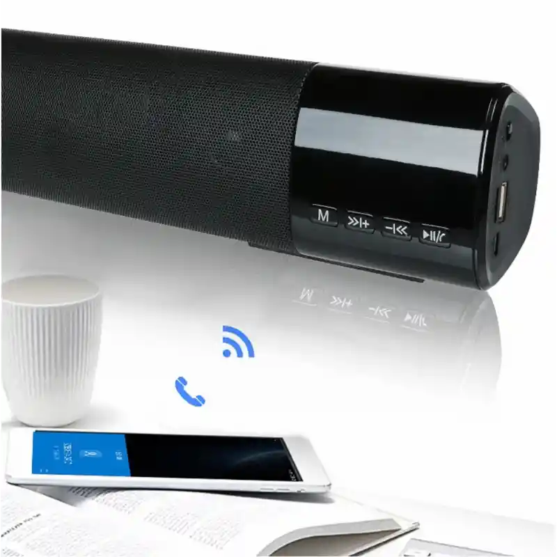 Parlante Mini Barra De Sonido Bluetooth Radio Fm Gris