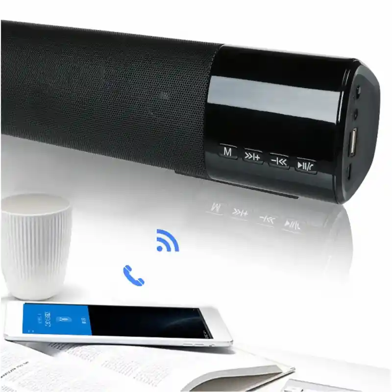 Parlante Mini Barra De Sonido Bluetooth Radio Fm Azul