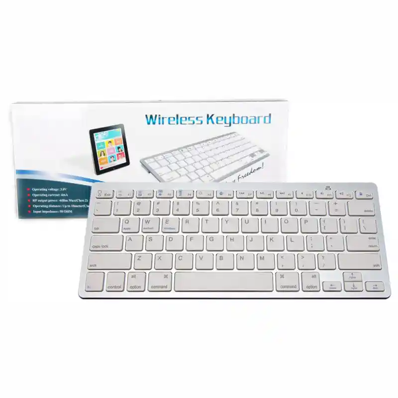 Mac Teclado Bluetooth Wireless Keyboard Pc Tablet Cel Blanco