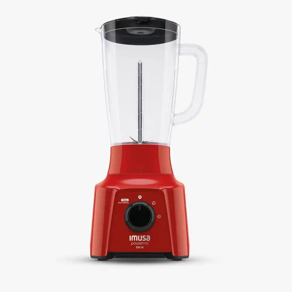 Imusa Licuadora Powermix Plus 550Watts Vaso De 2 Lt. Roja