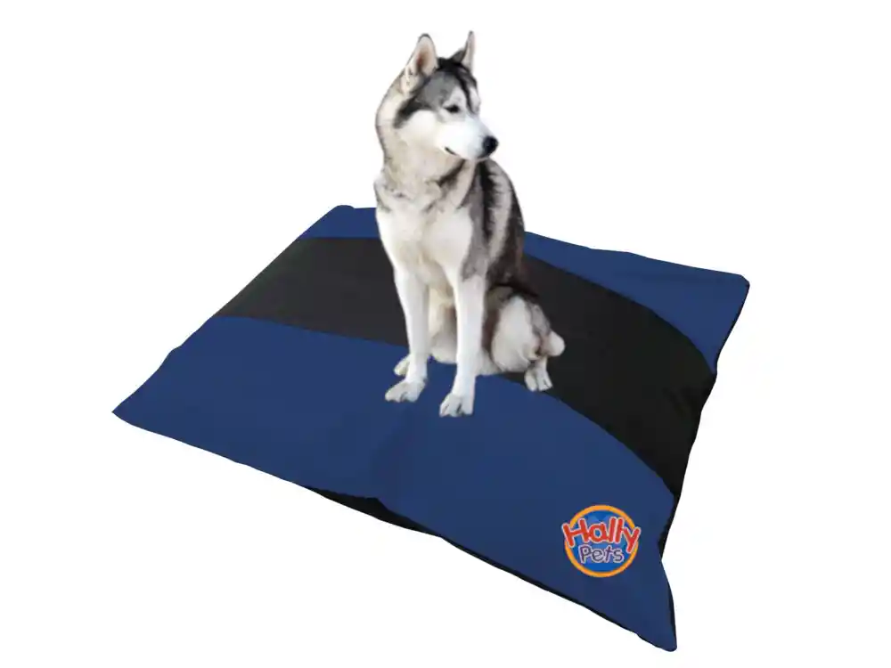 Cama Colchón Bicolor Para Mascota Gigante Azul Oscuro