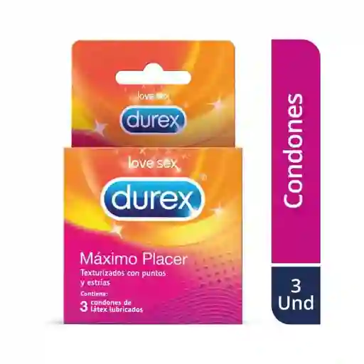 Durex Preservativo *3 Und Máximo Placer