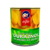 Duraznos En Mitades Almibar - Alfa 820g