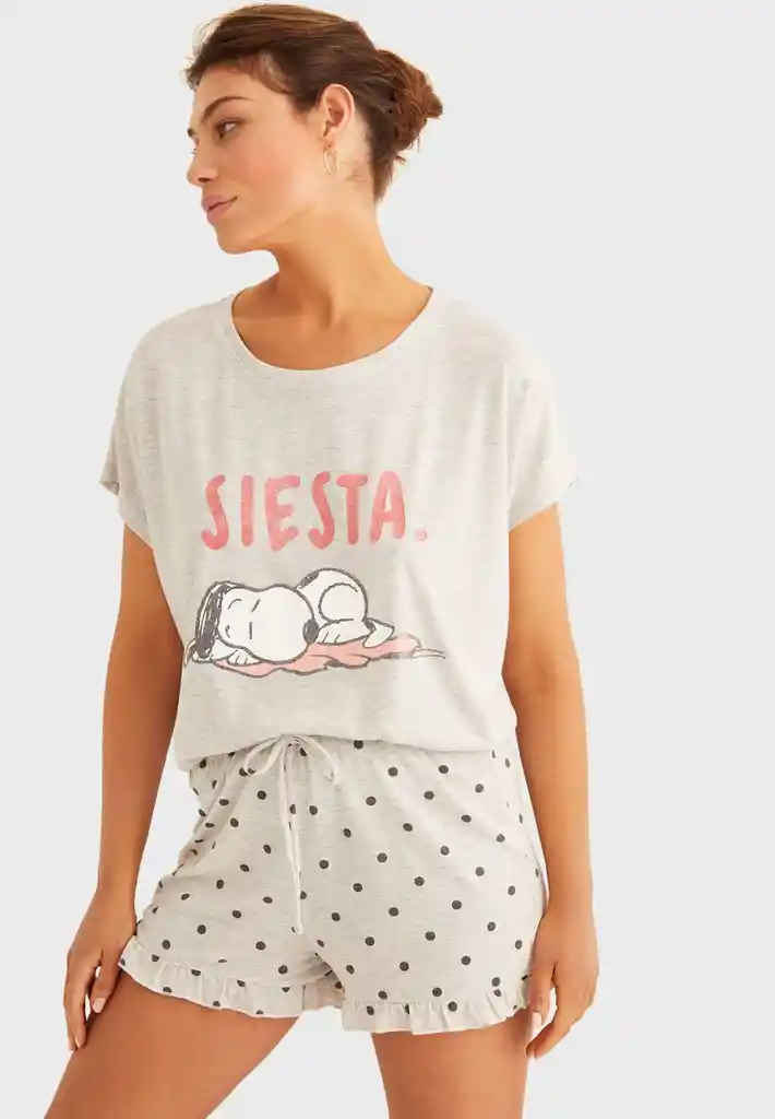 Pijama Snoopy Puntitos Talla L