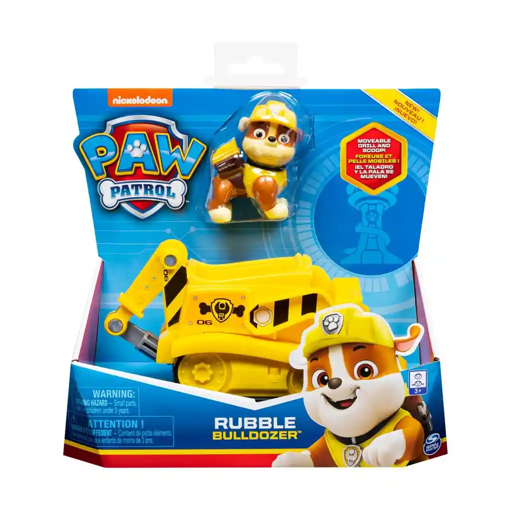 Paw Patrol Carro Rubble Patrulla Canina Con Figura