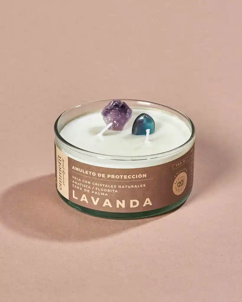 Vela Cristales Lavanda. 190 G