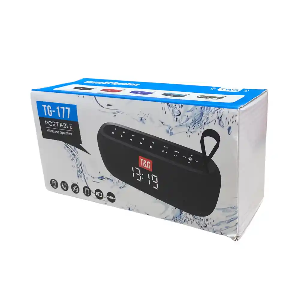 Radio Parlante Despertador Bluetooth Recargable T&g Tg-177