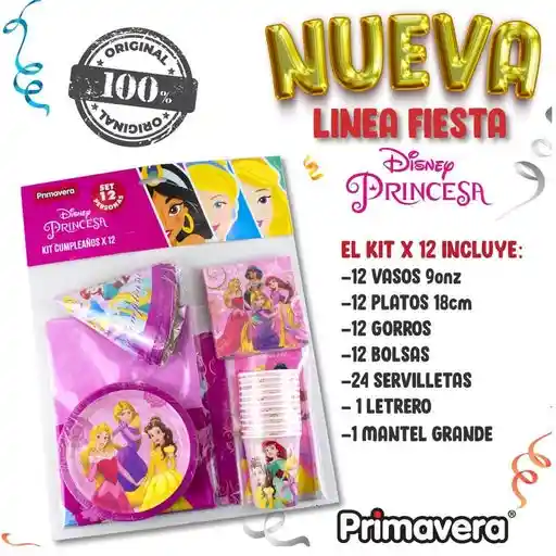 Kit De Cumpleaños X 12 Primavera Diseño Princesas