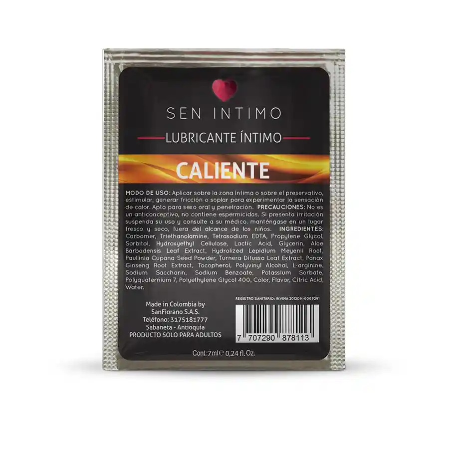 Lubricante Intimo Caliente En Sachet - Caramelo - Gcc663a