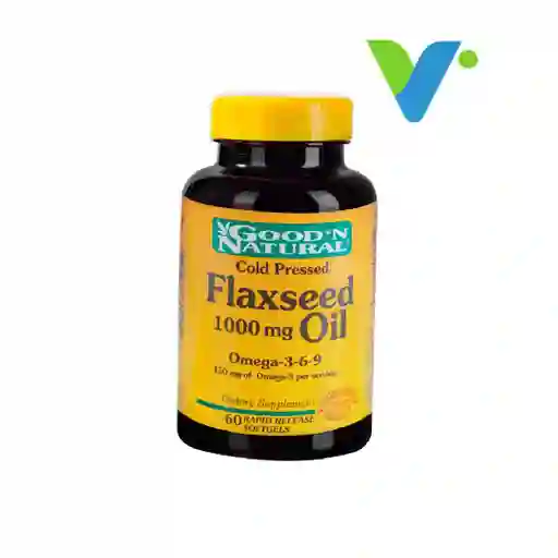 Flaxseed Oil 1000mg 60 Soft Good N Natural Aceite Linaza Natural