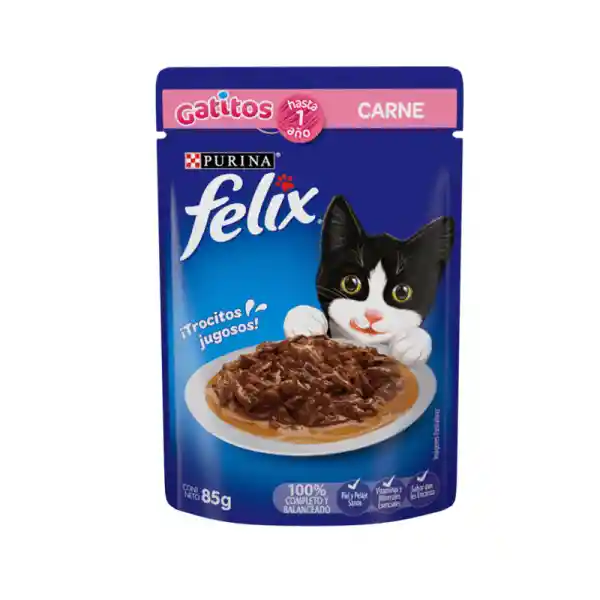 Felix  Gatitos Sensaciones de Carne en Salsa  85g