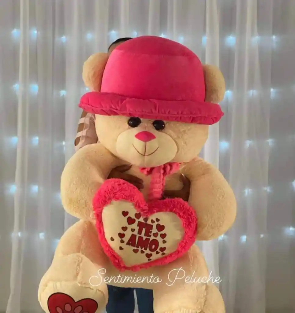 Osas De Peluche Grande 140 Cm Con Sombrero Y Corazón