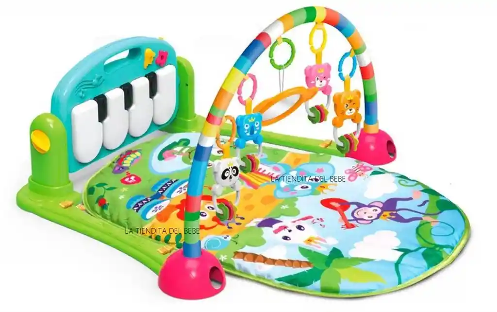 Gimnasio Bebe Tapete Piano Estimulación Luces Oferta 0-3 Años Ref. Miquito Azul Unisex