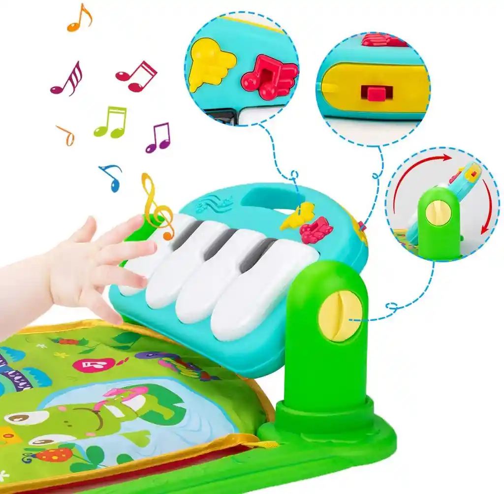 Gimnasio Bebe Tapete Piano Estimulación Luces Oferta 0-3 Años Ref. Miquito Azul Unisex