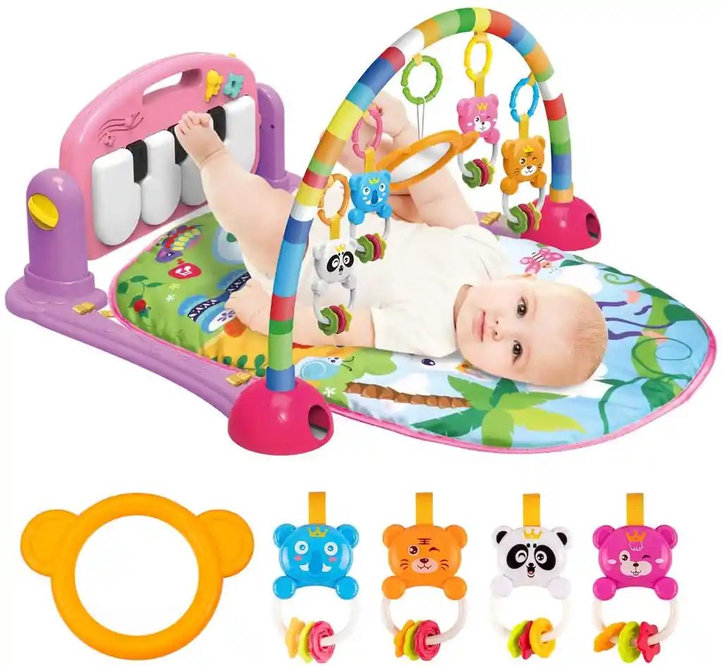 Gimnasio Bebe Tapete Piano Estimulación Luces Oferta 0-3 Años Ref. Miquito Púrpura