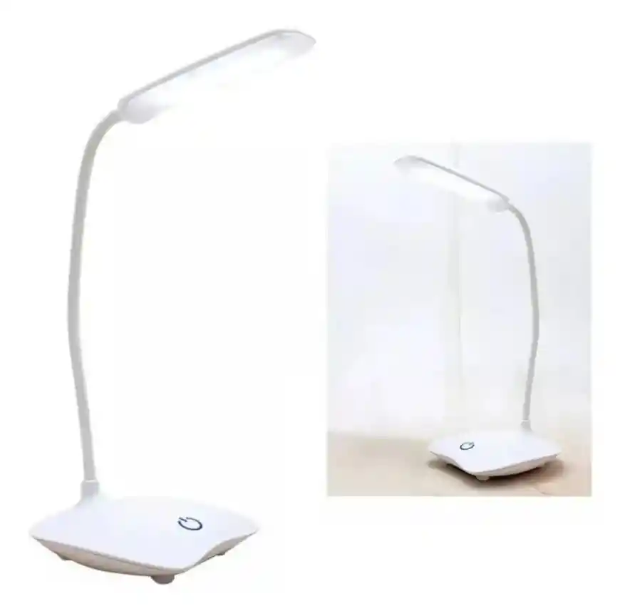 Lampara Led Recargable Touch Escritorio Mesa Blanco