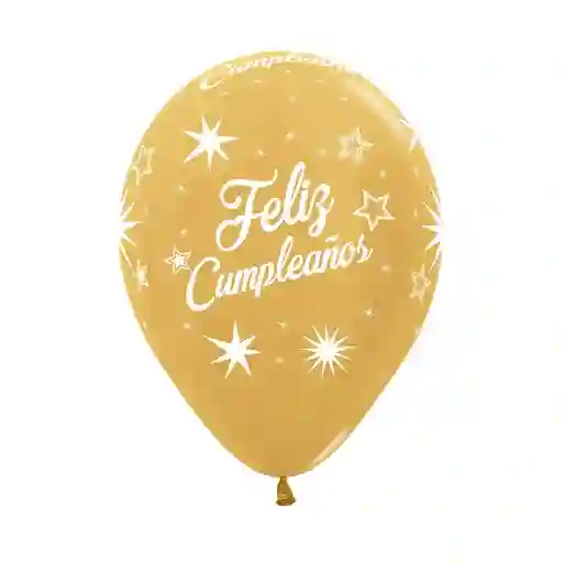 Globos Bombas R-12 Feliz Cumpleaños Dorado C X 50