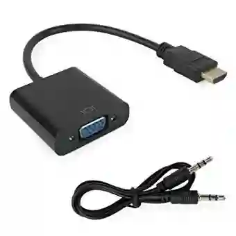 Adaptador Convertidor Cable Hdmi A Vga 1080p + Audio