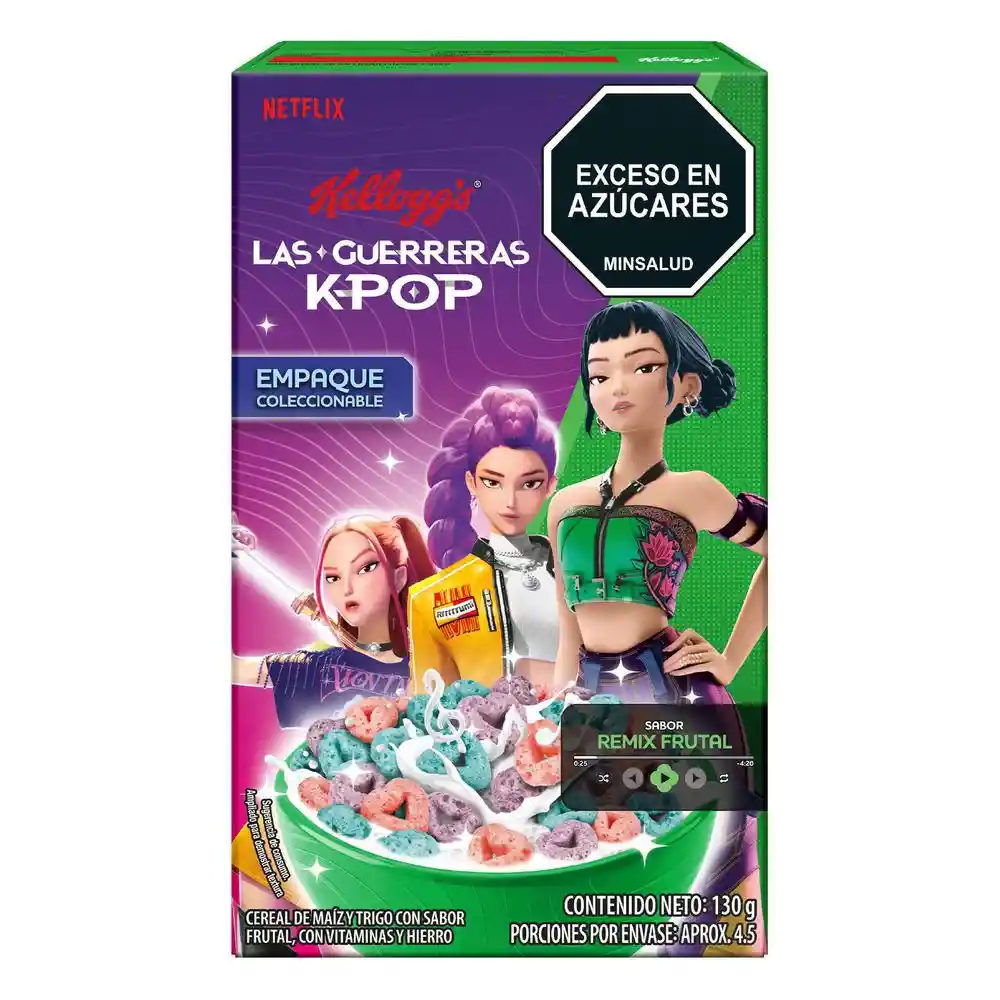 Cereal Kelloggs Maiz Trigo Sabor Remix Frutal (130 Gr)