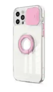 iPhoneFunda Case Anillo Soporte Protector Camara Rosa Para 12 Pro Max