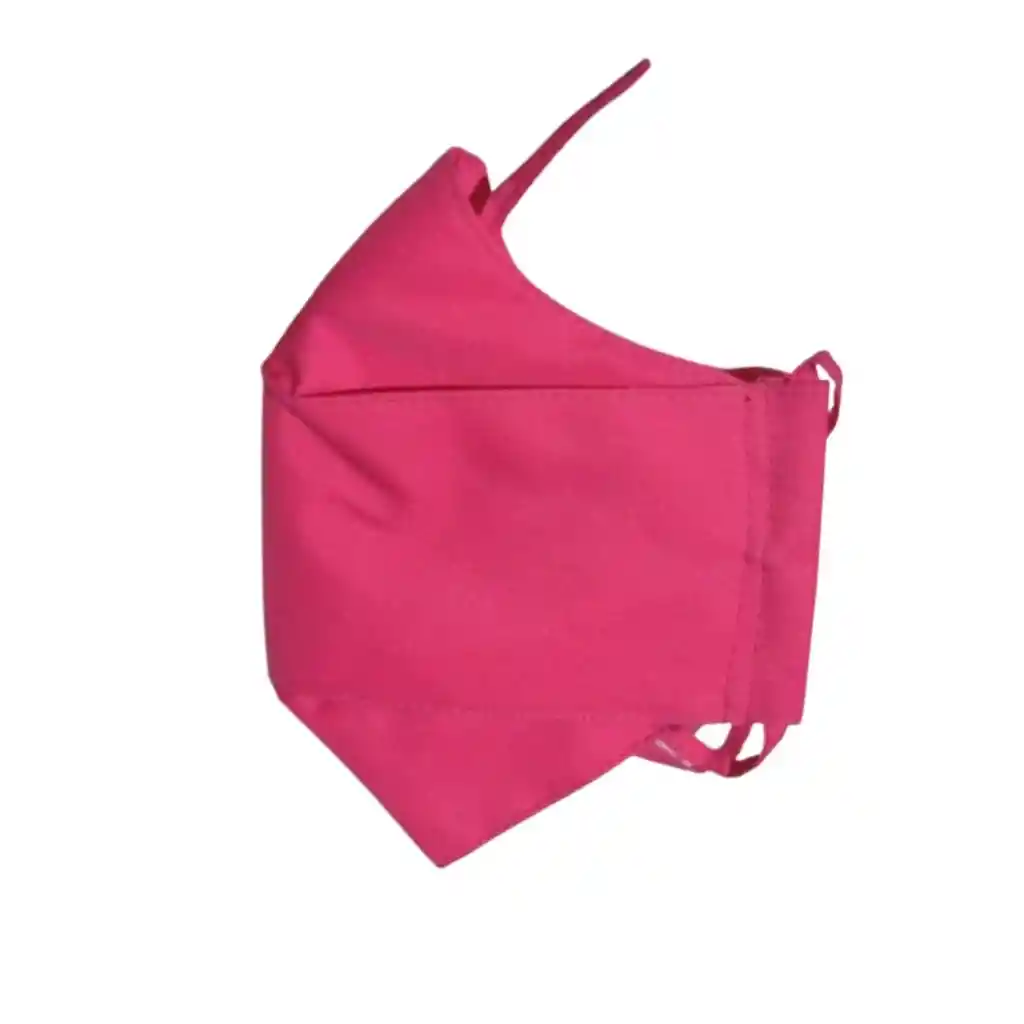 Fucsia - 5 Tapabocas Ejecutivos Modelo 3d Tela Antifluido 3 Capas Lavable Con Amarre