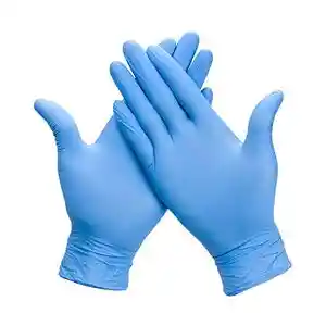 Par De Guantes De Nitrilo Azules Guante De Enfermería X2