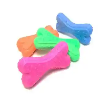 2 Juguetes Hueso Galleta Macizos Colores Surtidos
