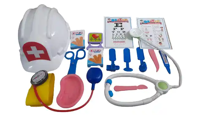 Kit De Doctor Médico Con Casco + Accesorios / Niña.