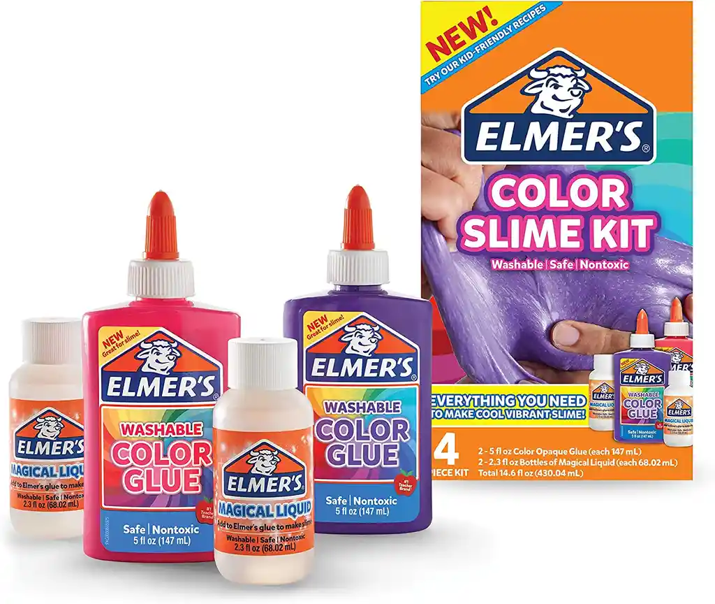 Kit Slime Color Kit Elmer Lavable 4 Piezas No Toxico