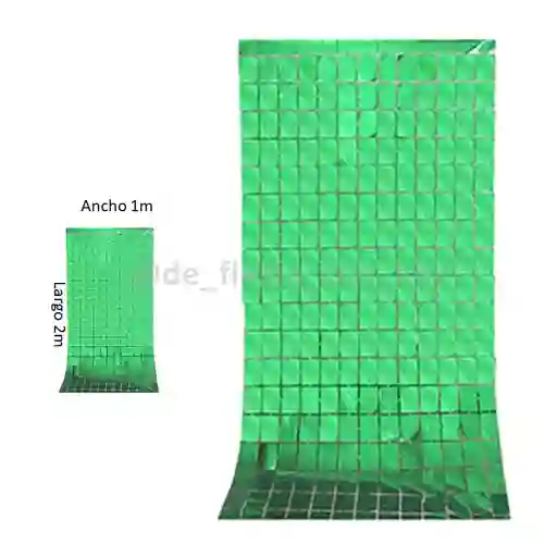 Cortina Metalizada , Telón De Fondo De Fiesta, Cuadros Verde