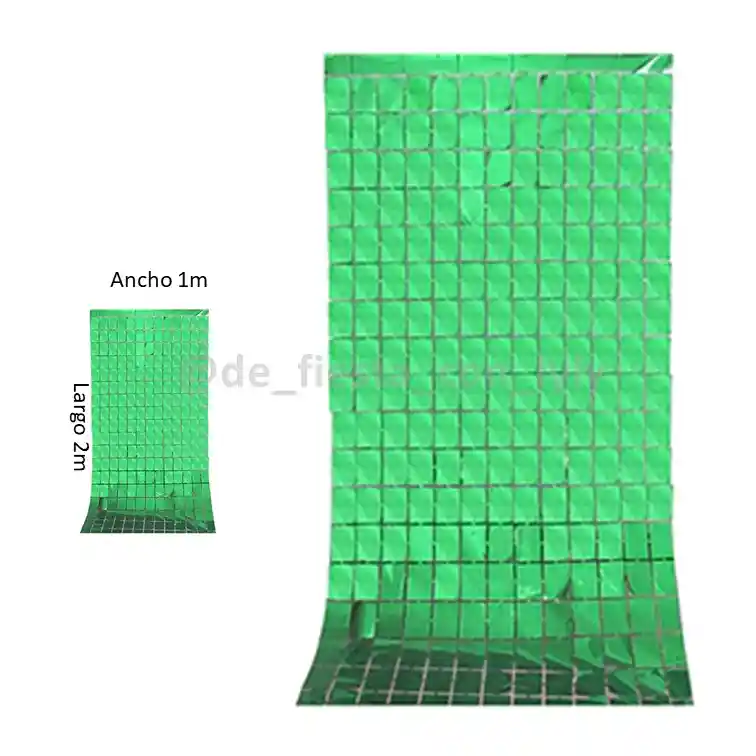 Cortina Metalizada , Telón De Fondo De Fiesta, Cuadros Verde